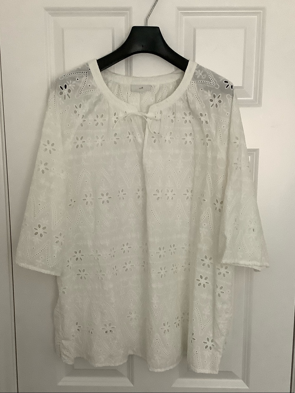 J. Jill White Eyelet Tunic Top